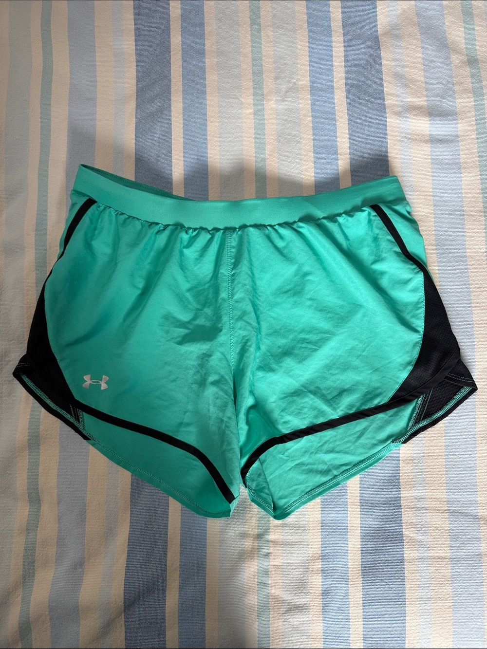 Under Armour Women's Teal Athletic Shorts with Black Trim